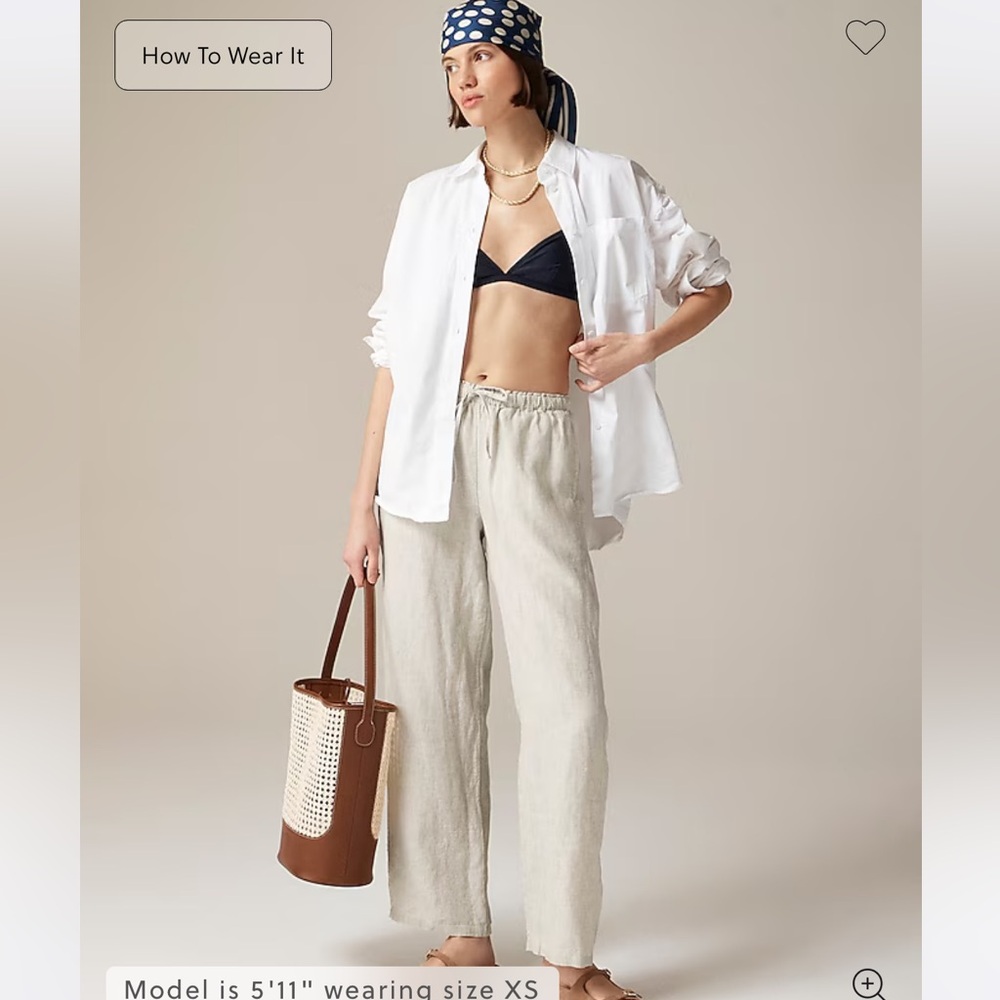 J crew Petite new Soleil Beige Linen Pants